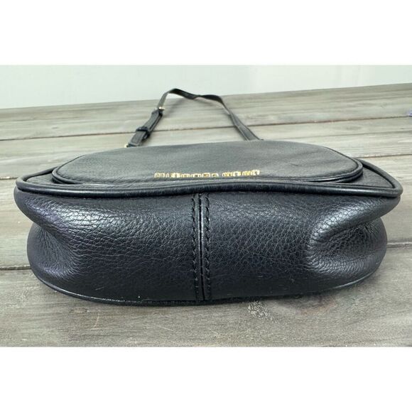 Michael Kors Bedford Flap Black Leather Front Chain Strap‎ Crossbody Bag - Picture 8 of 12